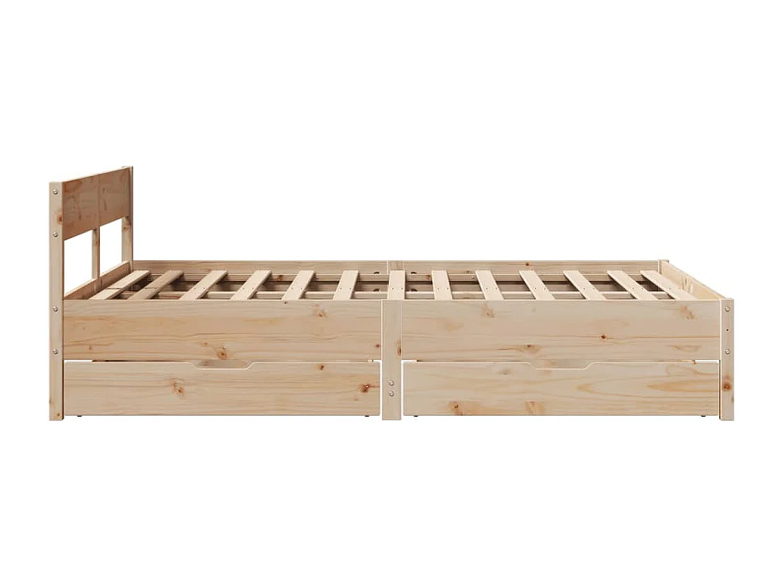 Estructura de cama sin colchón madera de pino maciza 120x200 cm