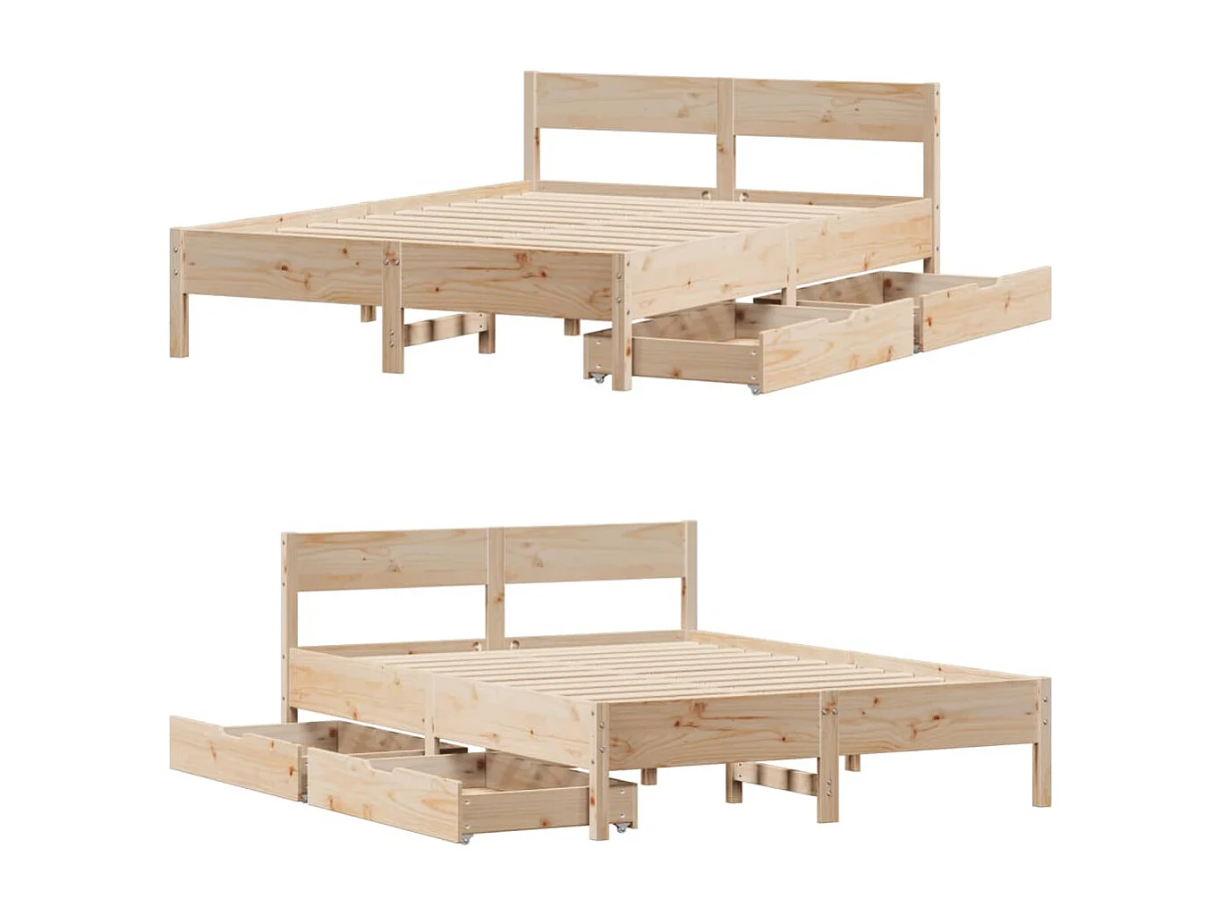 Estructura de cama sin colchón madera de pino maciza 120x200 cm