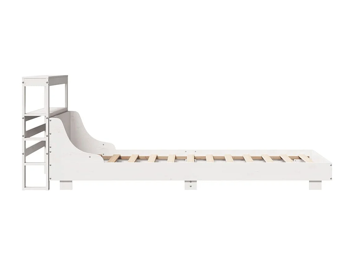 Estructura de cama sin colchón madera maciza blanca 75x190 cm