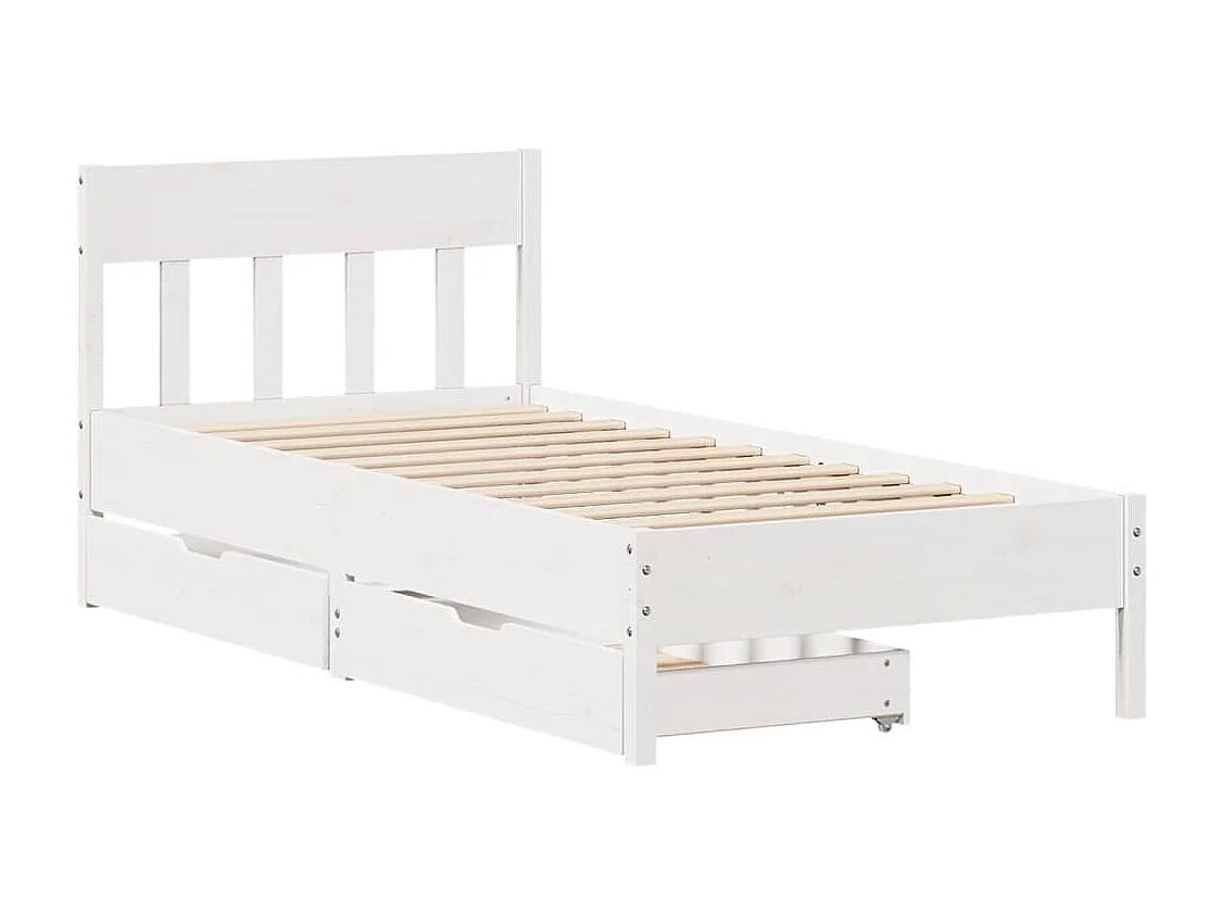 Cadre de lit sans matelas blanc 90x190 cm bois de pin massif