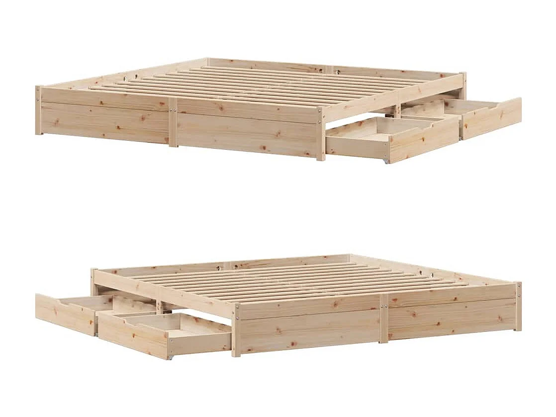 Cadre de lit sans matelas 180x200 cm bois massif de pin
