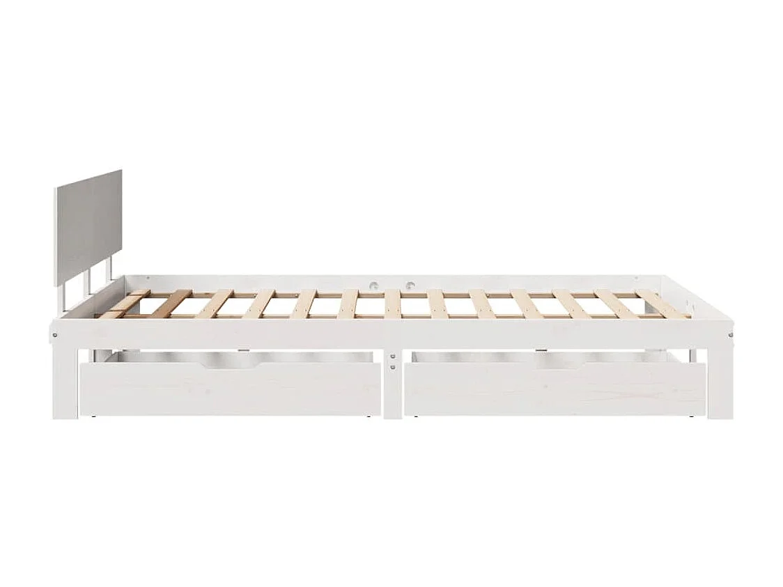 Estructura de cama con cojines madera de pino blanca 140x190 cm