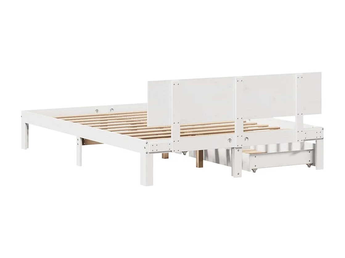 Estructura de cama con cojines madera de pino blanca 140x190 cm