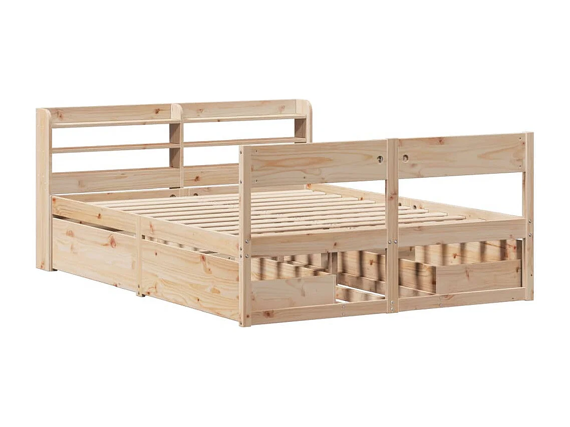 Cadre de lit sans matelas 140x200 cm bois massif de pin