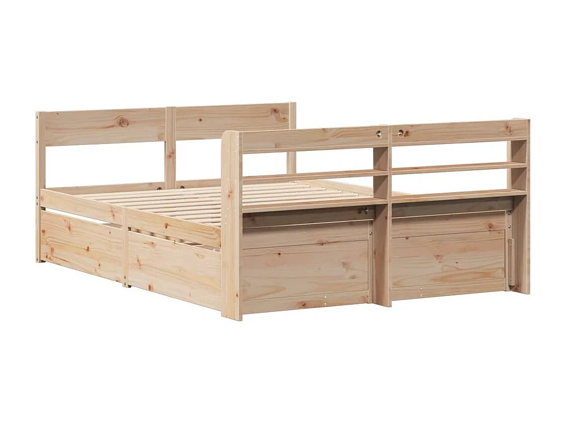 Cadre de lit sans matelas 140x200 cm bois massif de pin