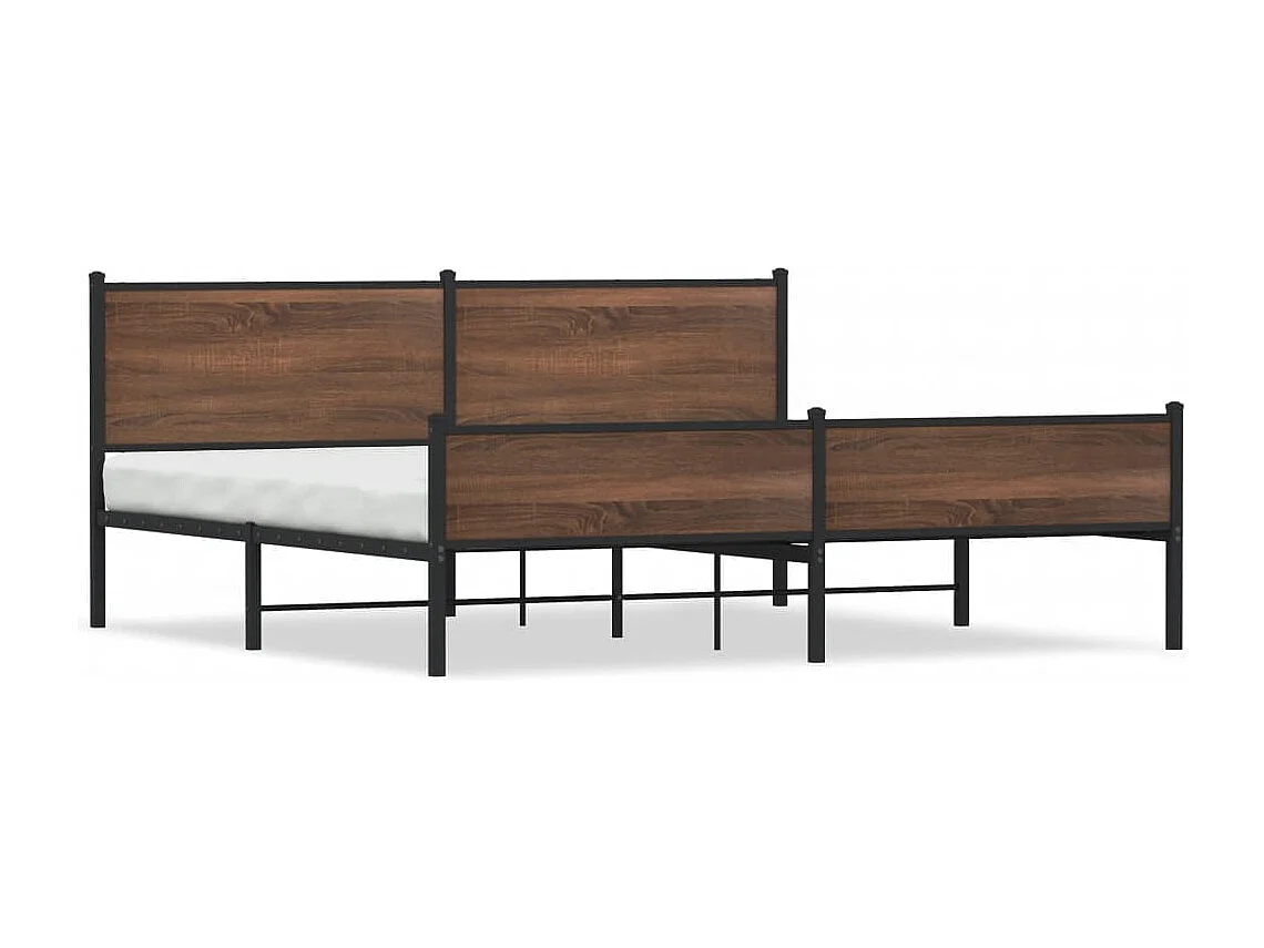 Cadre de lit en métal sans matelas chêne marron 200x200 cm