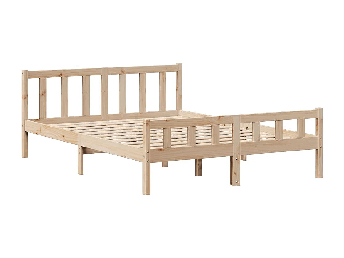 Estructura de cama sin colchón madera maciza de pino 120x190 cm