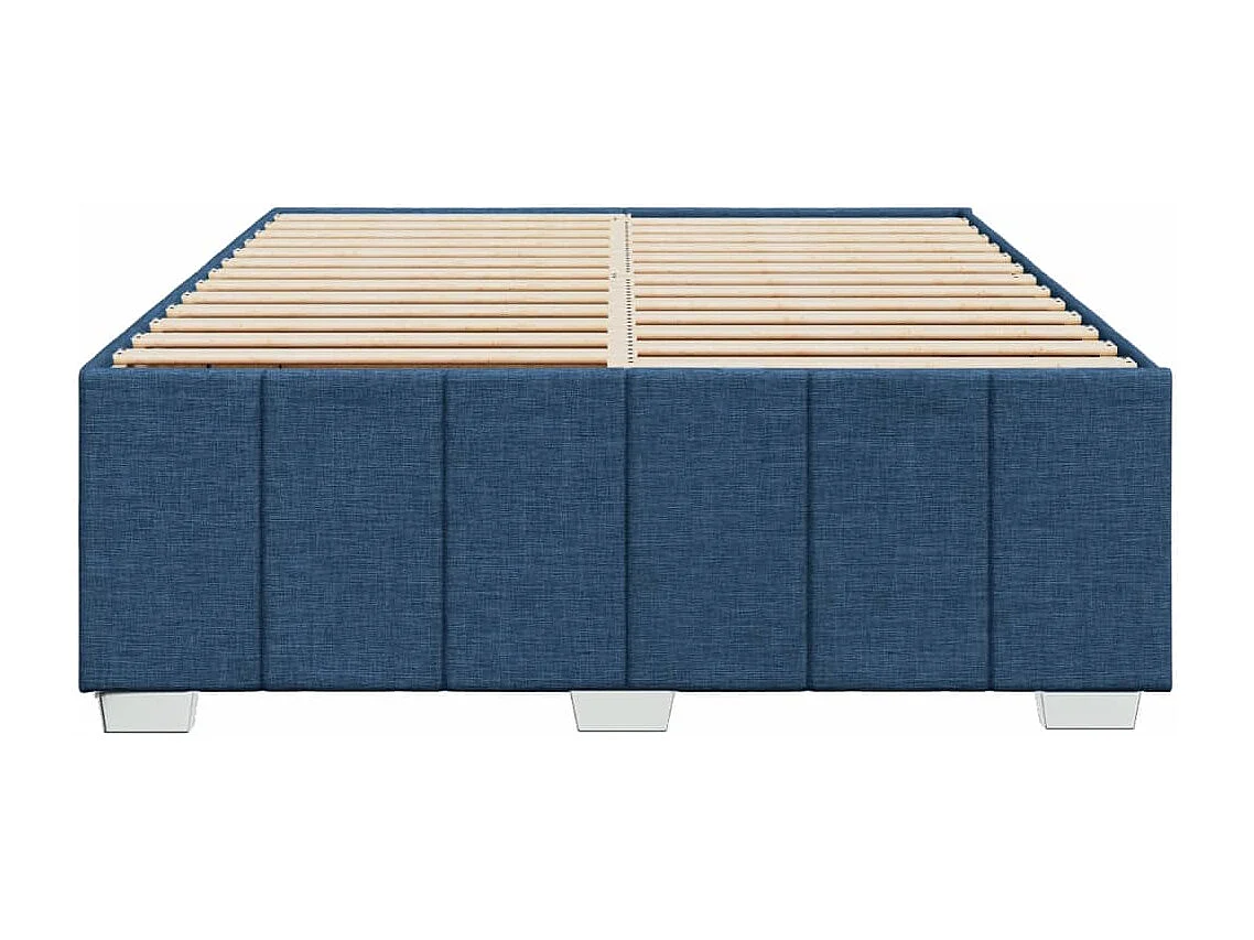 Cadre de lit sans matelas bleu 140x200 cm tissu