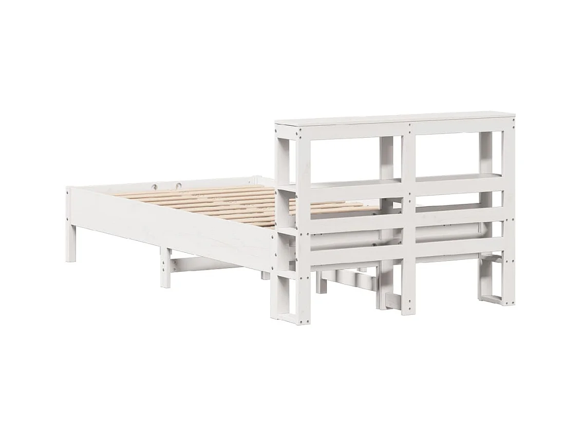 Cadre de lit sans matelas blanc 90x190 cm bois de pin massif
