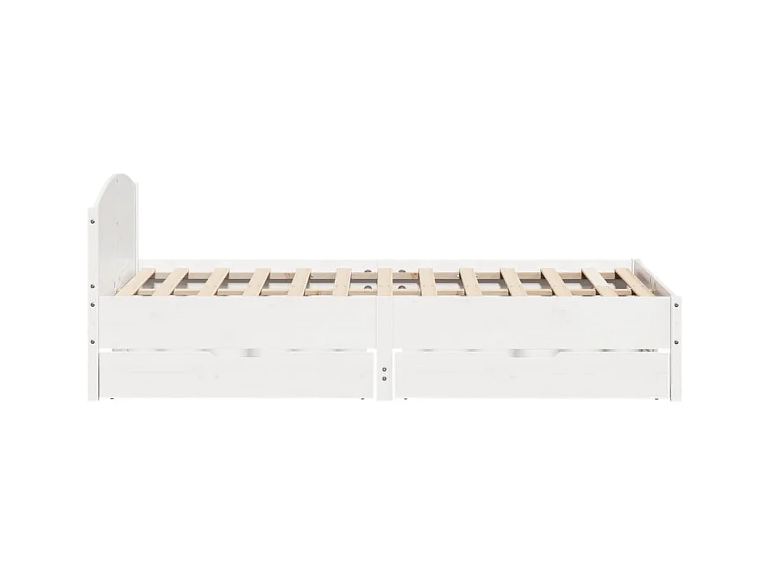 Cadre de lit sans matelas blanc 150x200 cm bois de pin massif