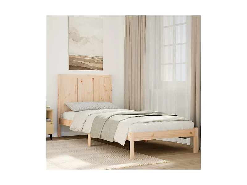 Cadre de lit extra long sans matelas 100x210 cm bois massif