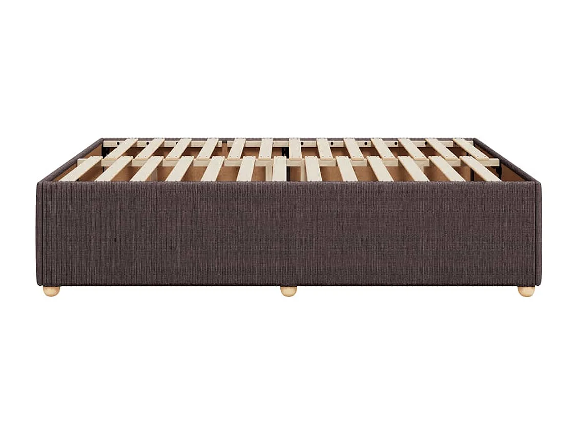 Cama sin colchón tela marrón oscuro 140x190 cm