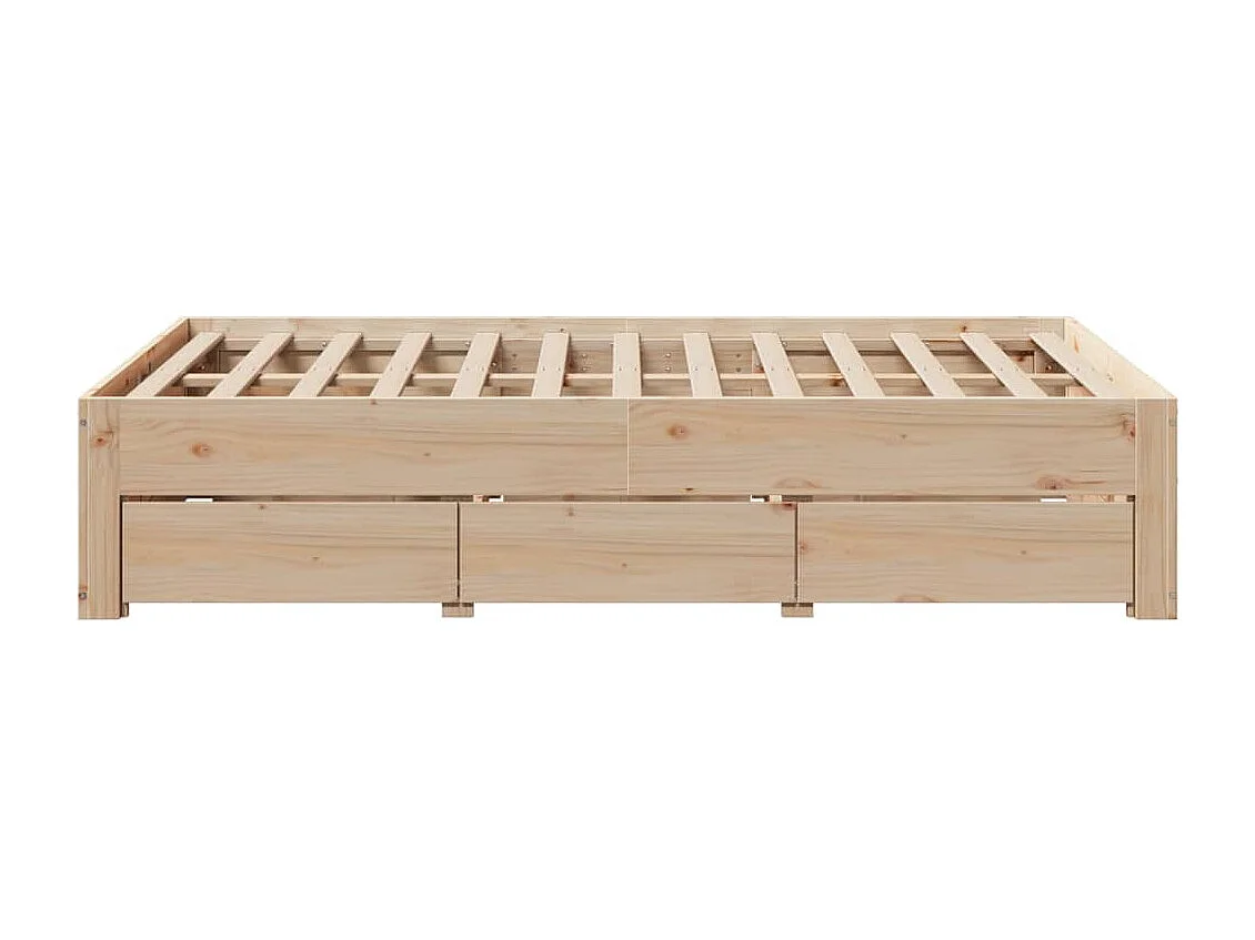 Cadre de lit sans matelas avec tiroirs 120x190 cm bois de pin