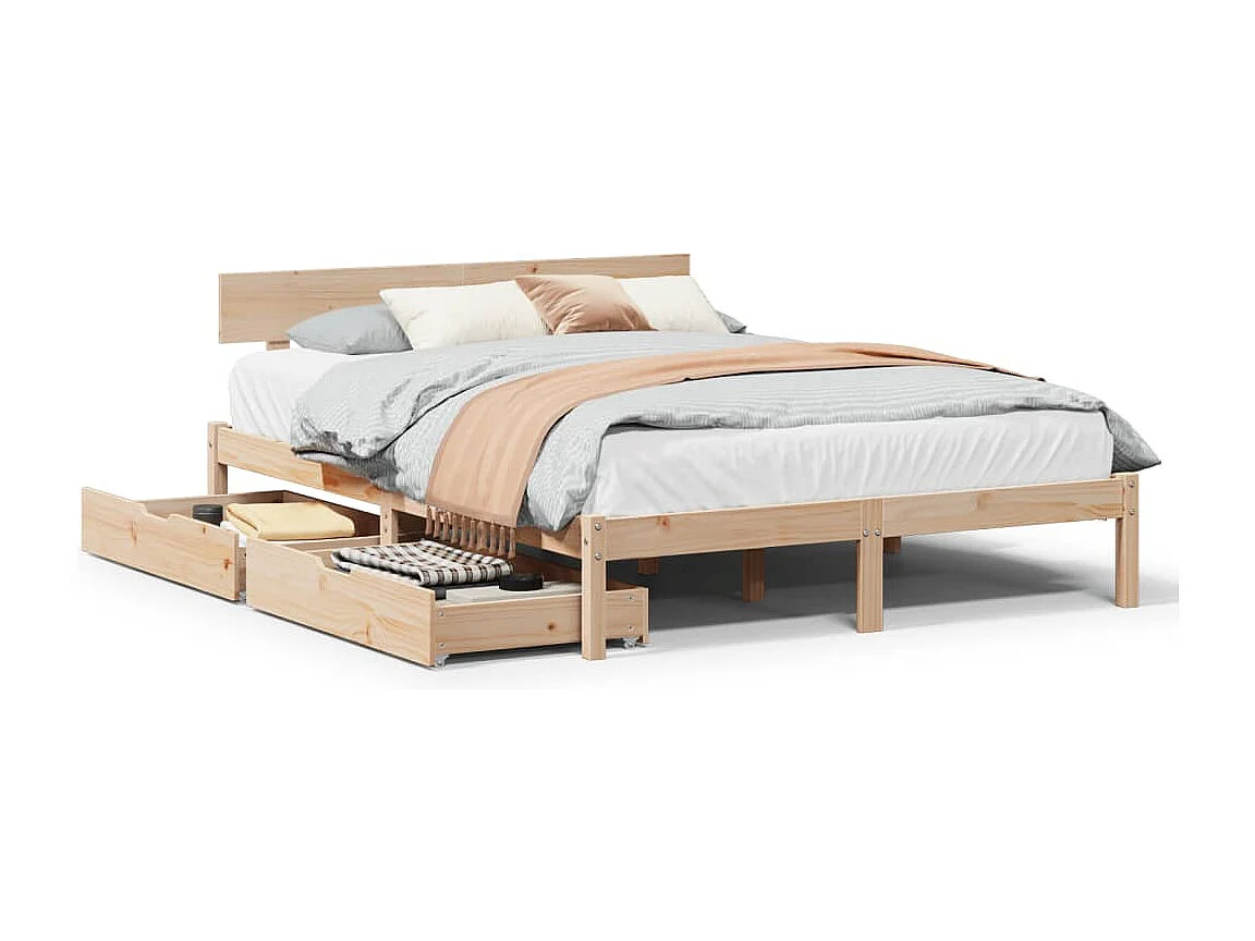 Cadre de lit sans matelas 120x200 cm bois de pin massif