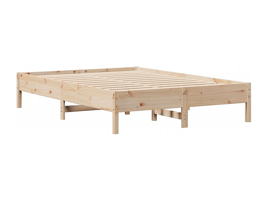 Estructura de cama sin colchón madera de pino blanca 140x200 cm