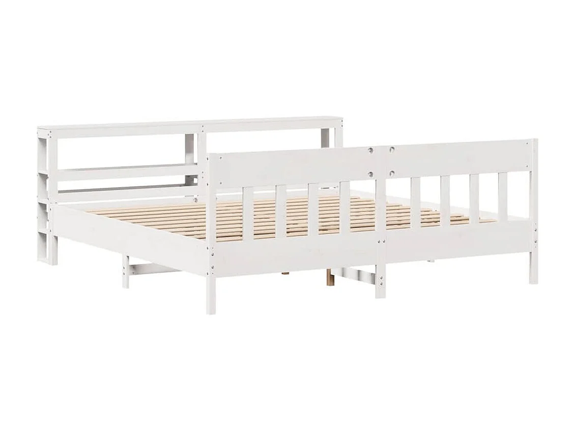 Estructura de cama sin colchón madera maciza blanca 200x200 cm