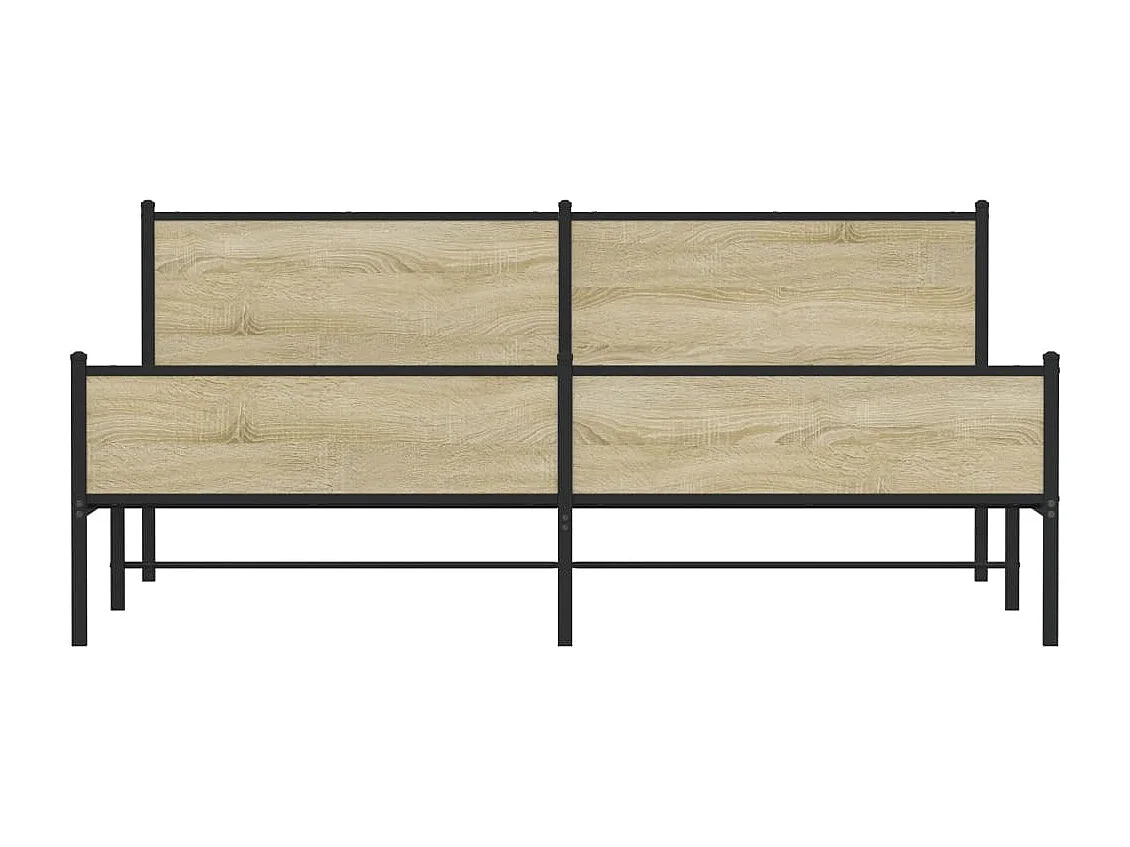 Estructura de cama sin colchón metal roble Sonoma 193x203 cm