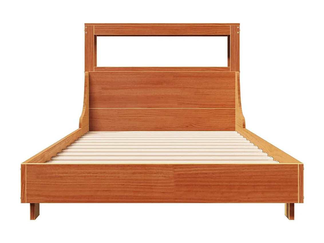 Cadre de lit sans matelas cire marron 100x200cm bois pin massif