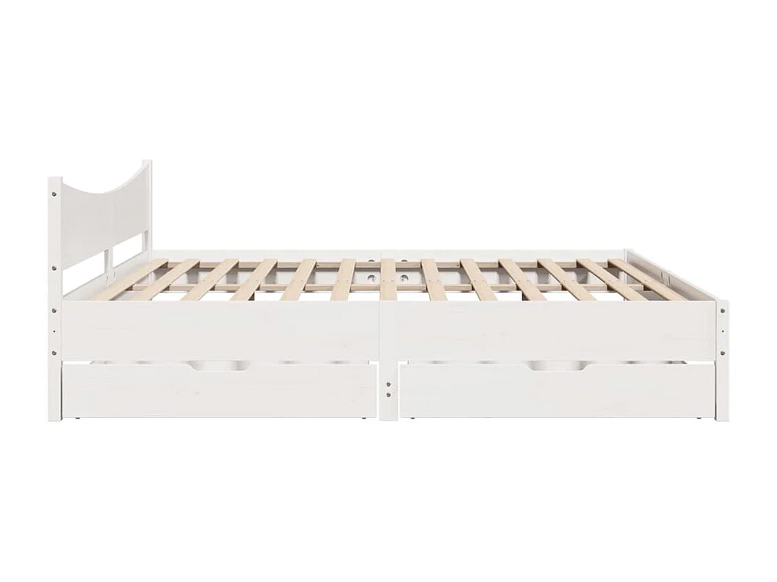 Estructura de cama cajones madera maciza pino blanco 180x200 cm