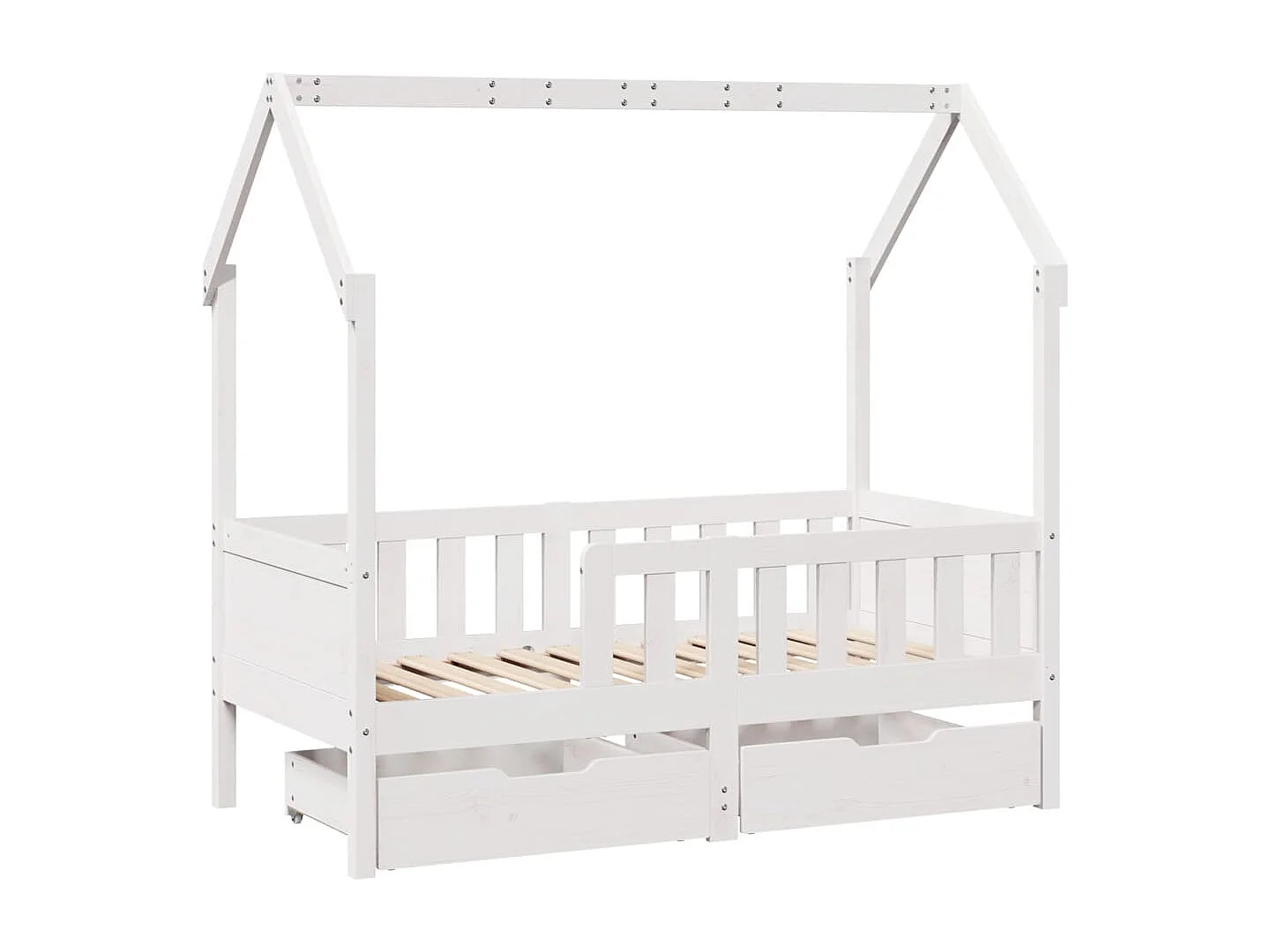Estructura de cama para niños con cajones madera pino 70x140 cm