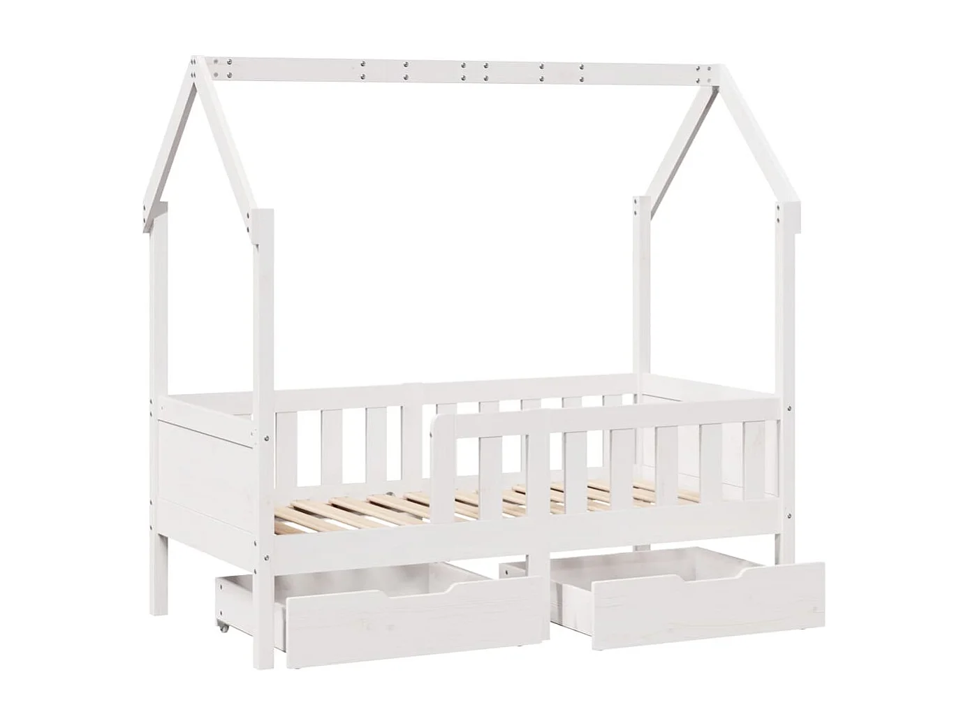 Estructura de cama para niños con cajones madera pino 70x140 cm