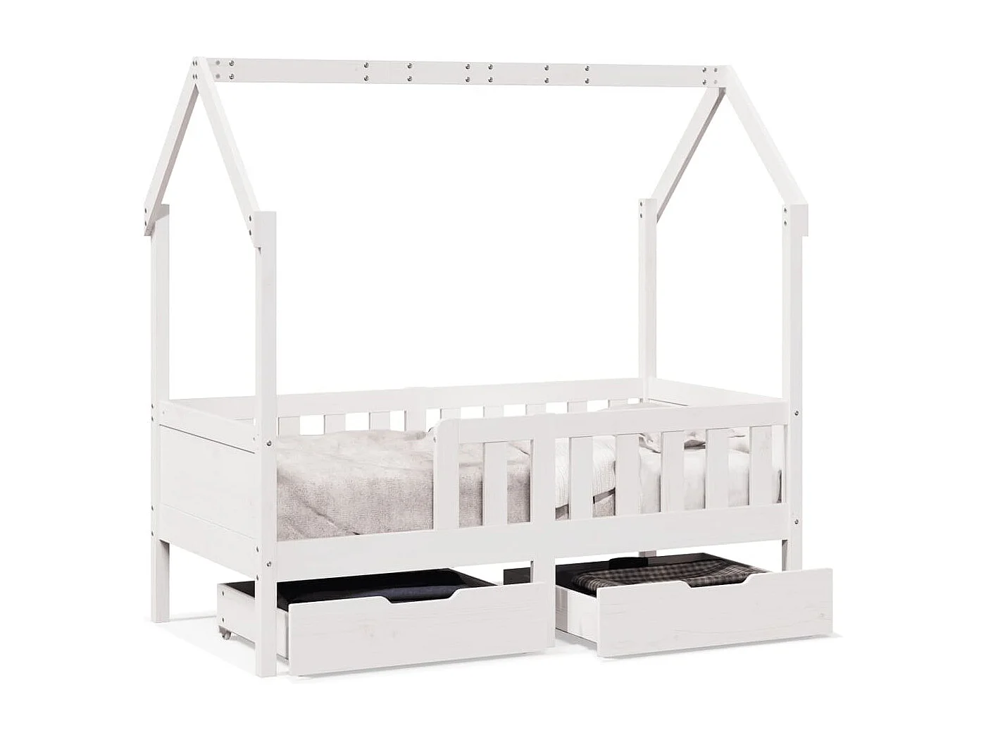 Estrutura de cama infantil c/ gavetas 70x140 cm pinho maciço