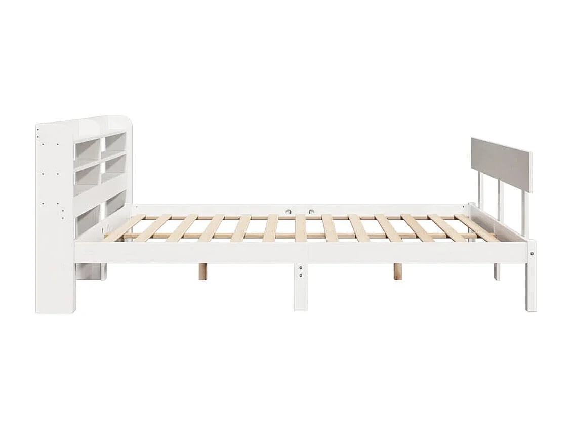 Cadre de lit sans matelas blanc 135x190 cm bois de pin massif