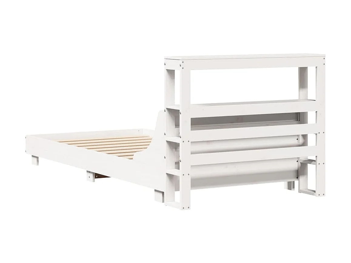 Estructura de cama sin colchón madera de pino blanca 90x200 cm