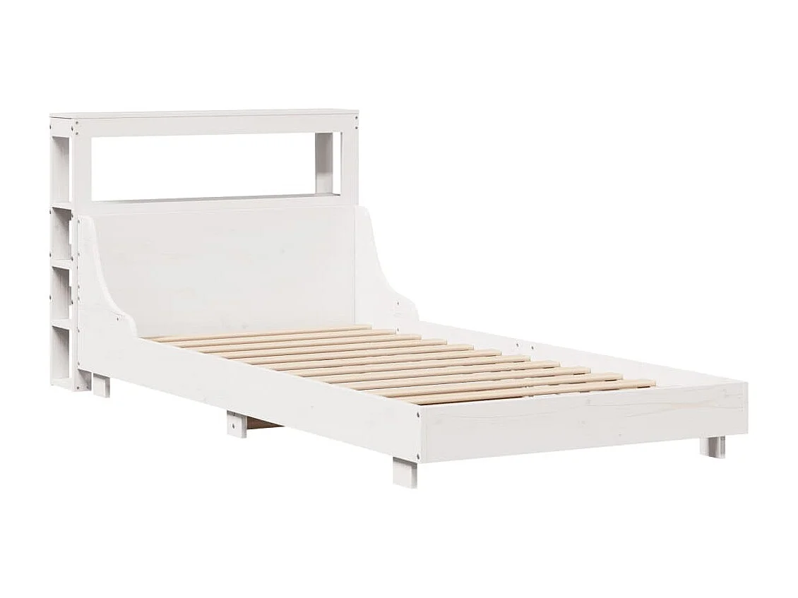 Estructura de cama sin colchón madera de pino blanca 90x200 cm