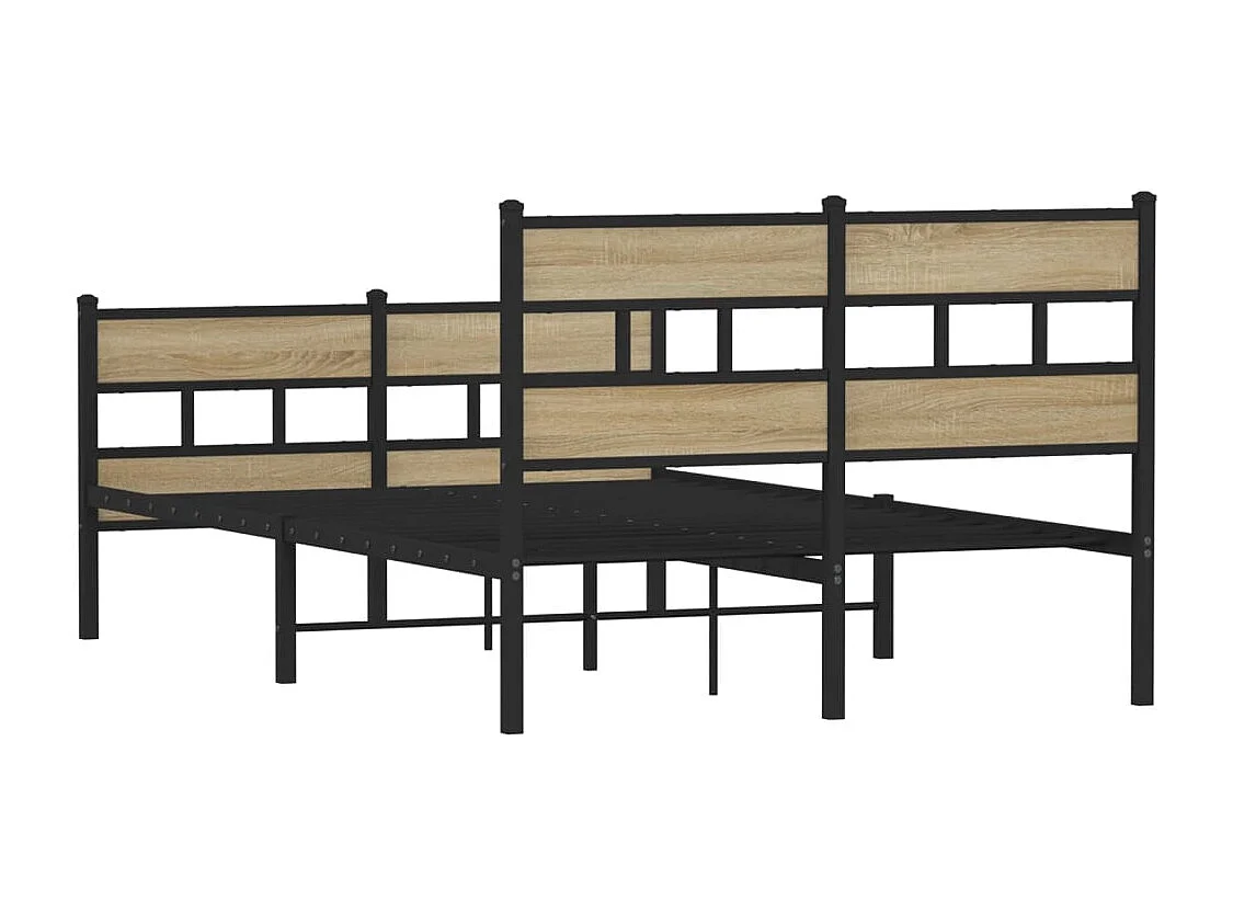 Estructura de cama sin colchón metal roble Sonoma 120x190 cm