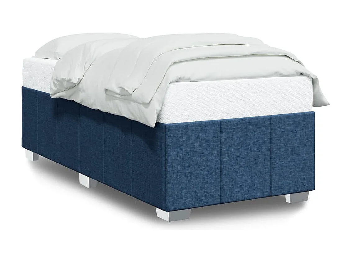 Cadre de lit sans matelas bleu 90x190 cm tissu
