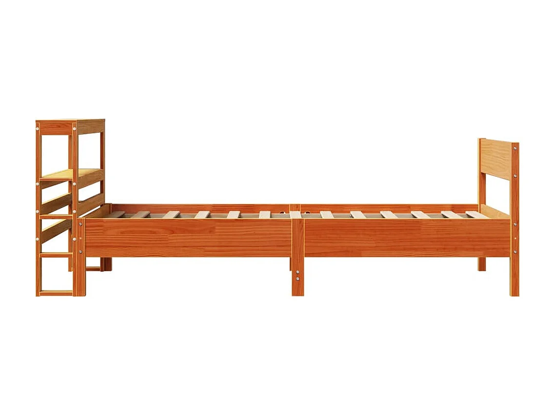 Cama sem colchão 90x190 cm madeira de pinho maciça castanho-mel