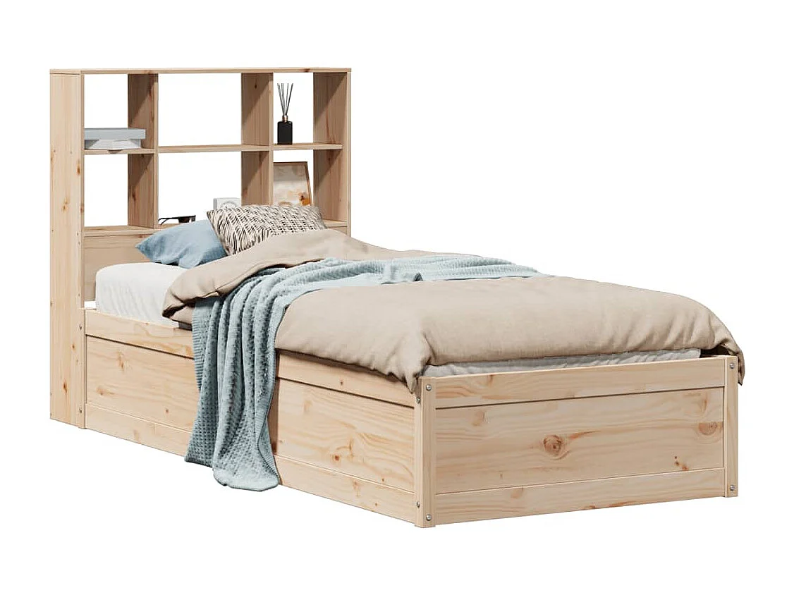 Estructura de cama sin colchón madera maciza de pino 90x200 cm