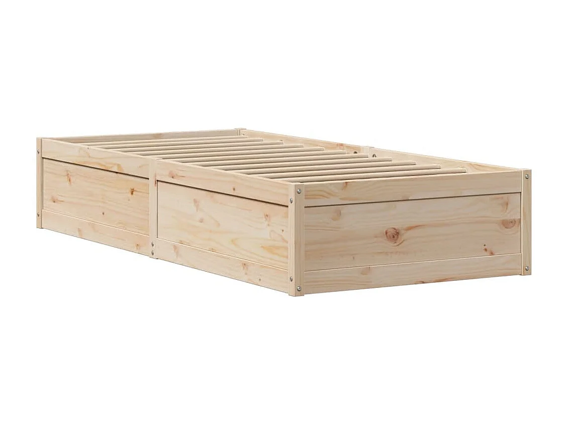 Estructura de cama sin colchón madera maciza de pino 90x200 cm