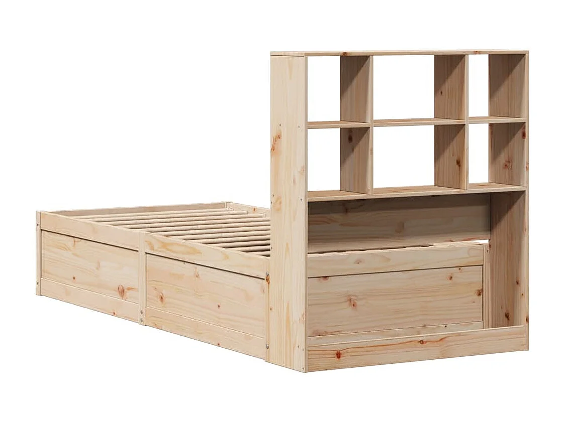 Estructura de cama sin colchón madera maciza de pino 90x200 cm