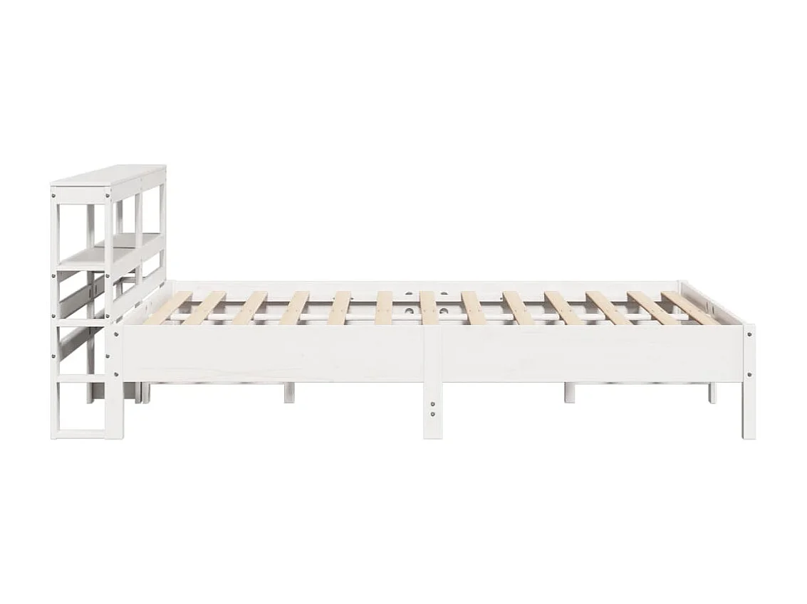 Cadre de lit sans matelas blanc 135x190 cm bois de pin massif