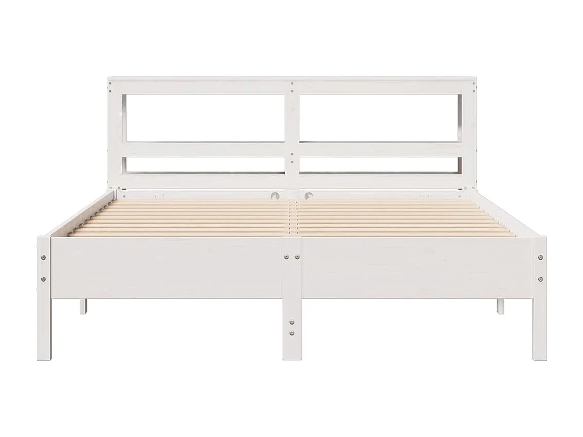 Cadre de lit sans matelas blanc 135x190 cm bois de pin massif