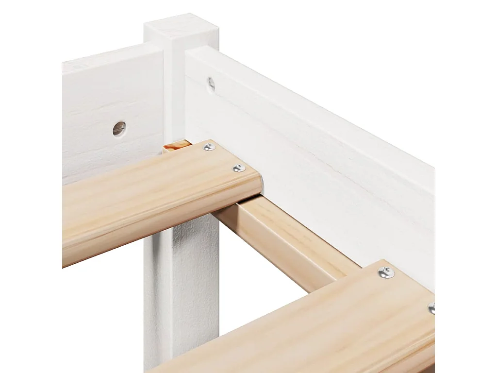 Cama sem colchão 135x190 cm madeira de pinho maciça branco