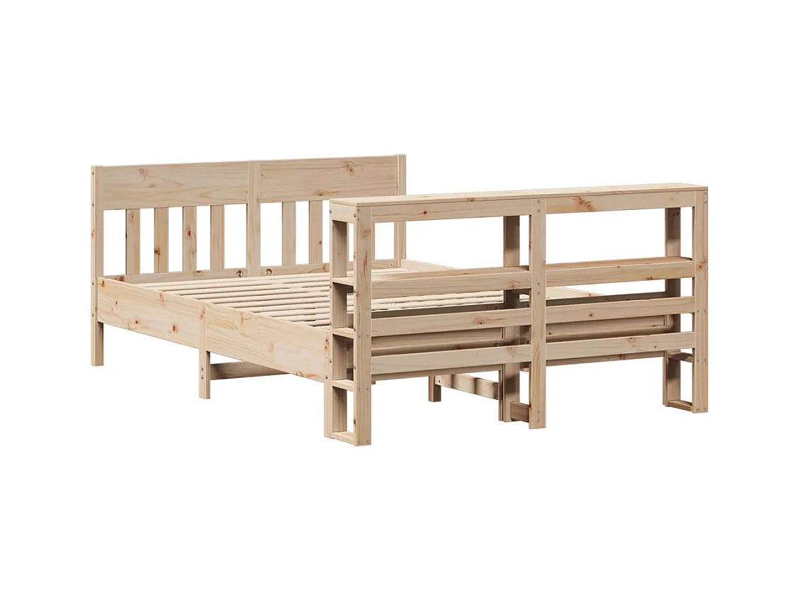 Estructura de cama sin colchón madera de pino blanco 150x200 cm