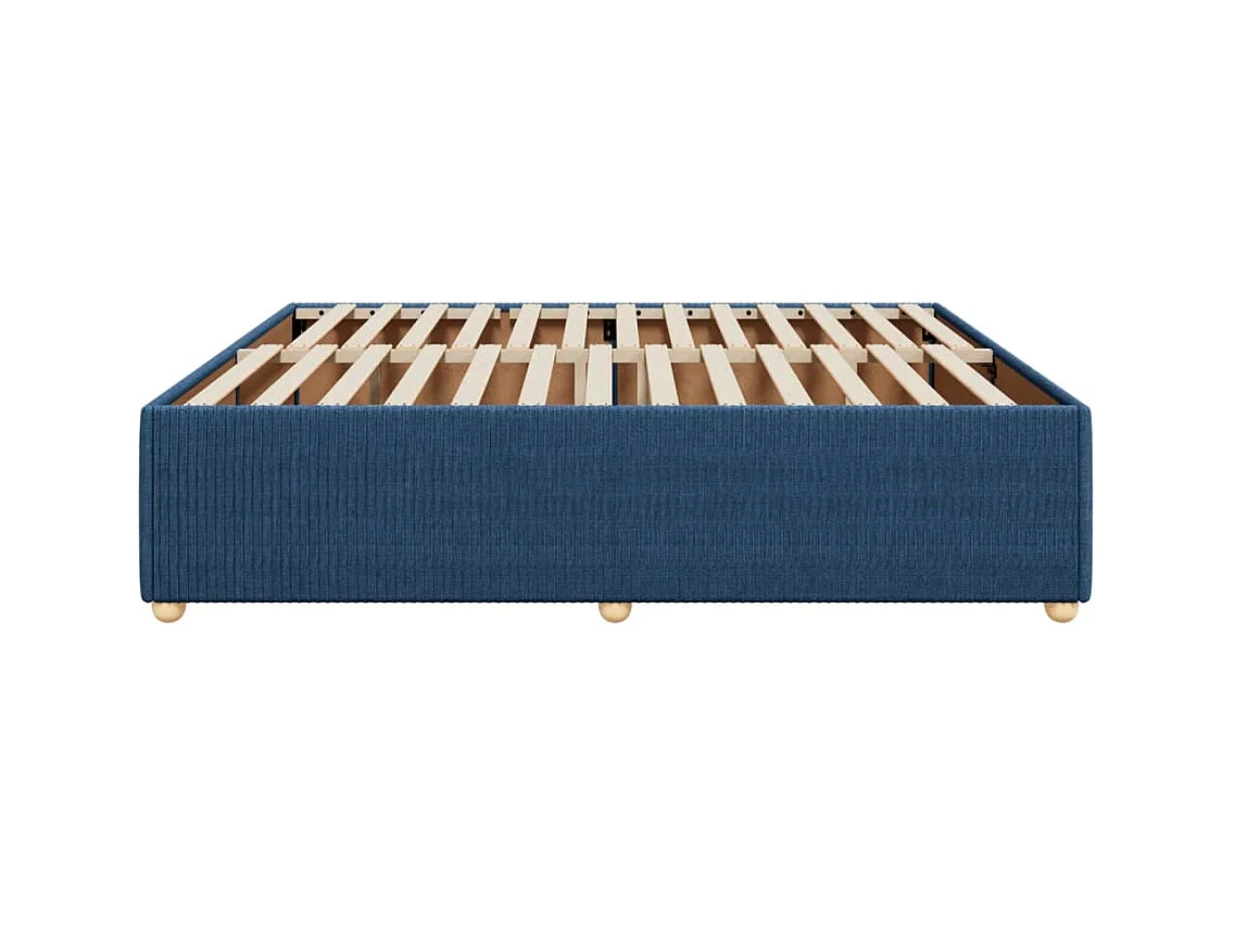 Cadre de lit sans matelas bleu 200x200 cm tissu