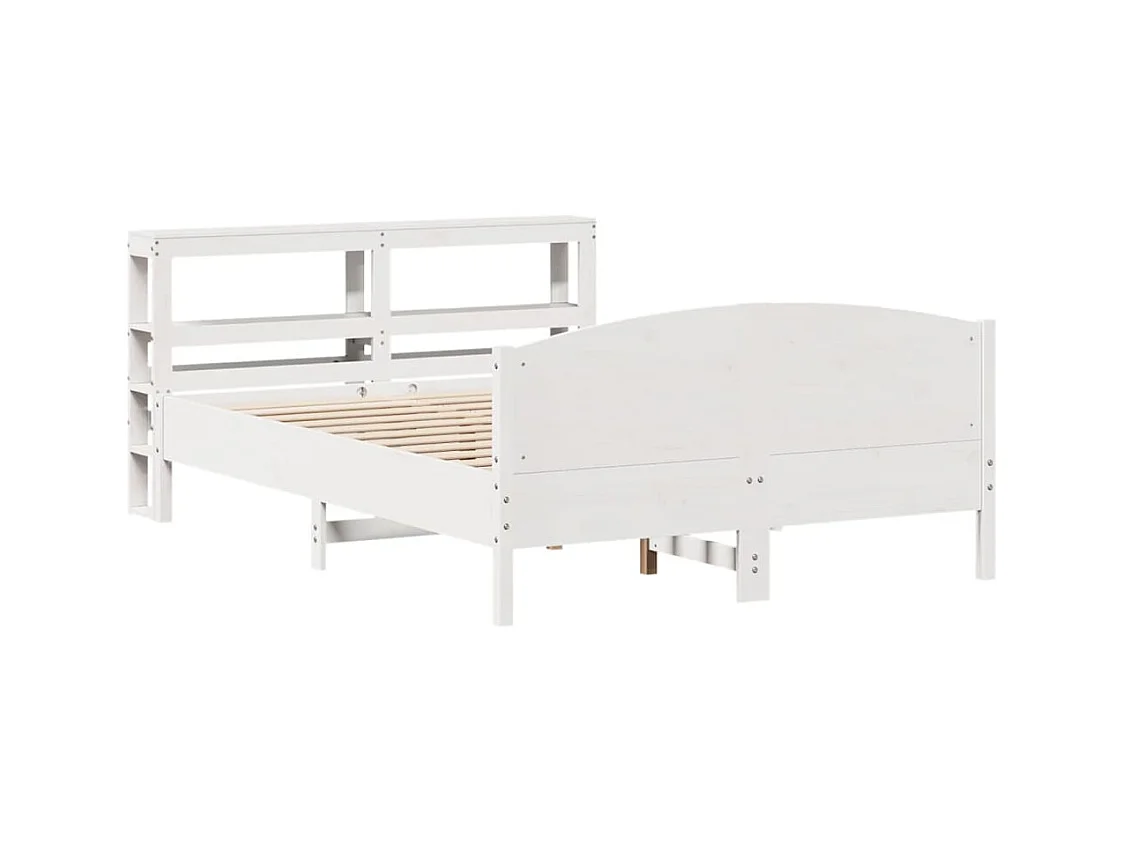 Cama sem colchão 160x200 cm madeira de pinho maciça branco