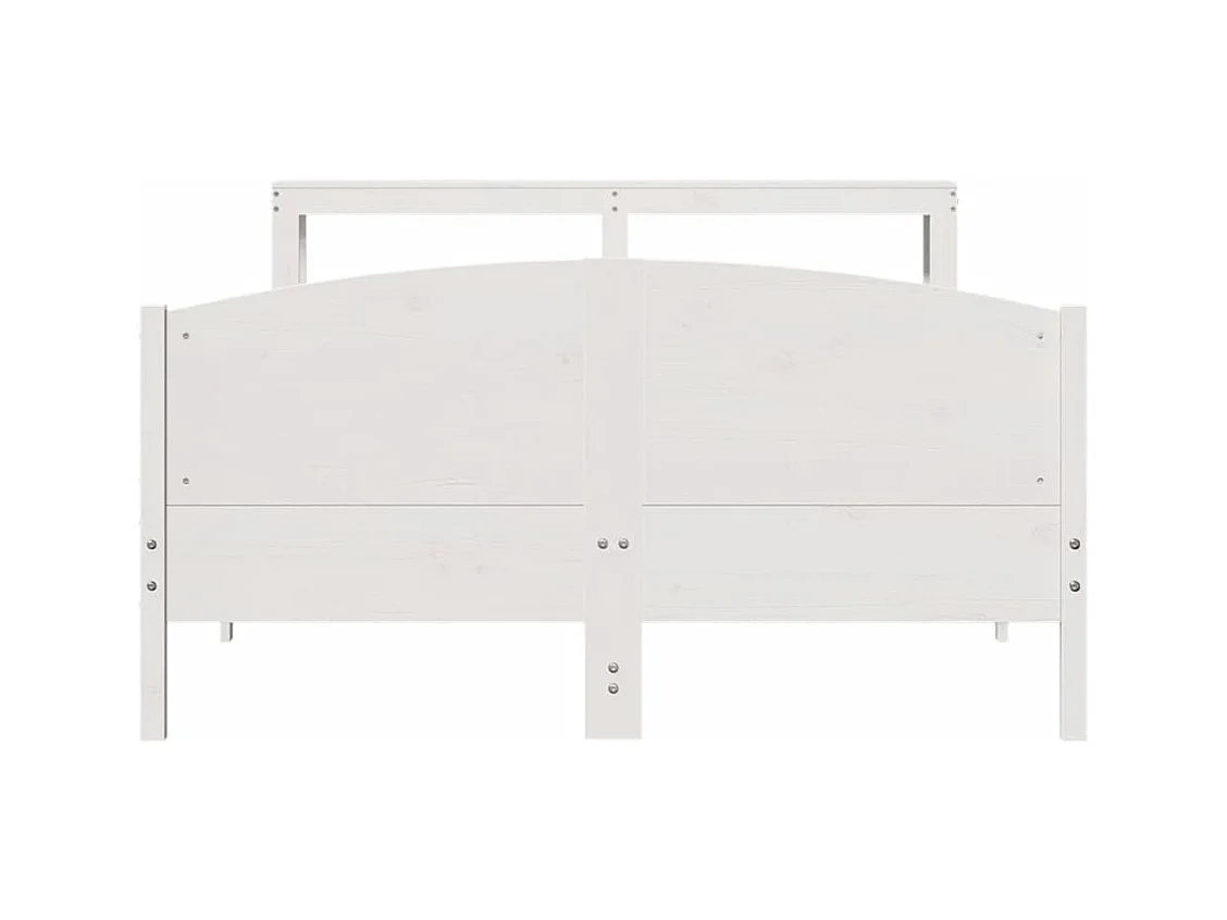 Cama sem colchão 160x200 cm madeira de pinho maciça branco