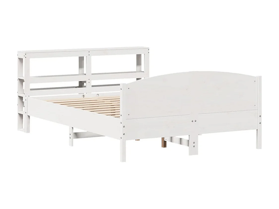 Cama sem colchão 160x200 cm madeira de pinho maciça branco