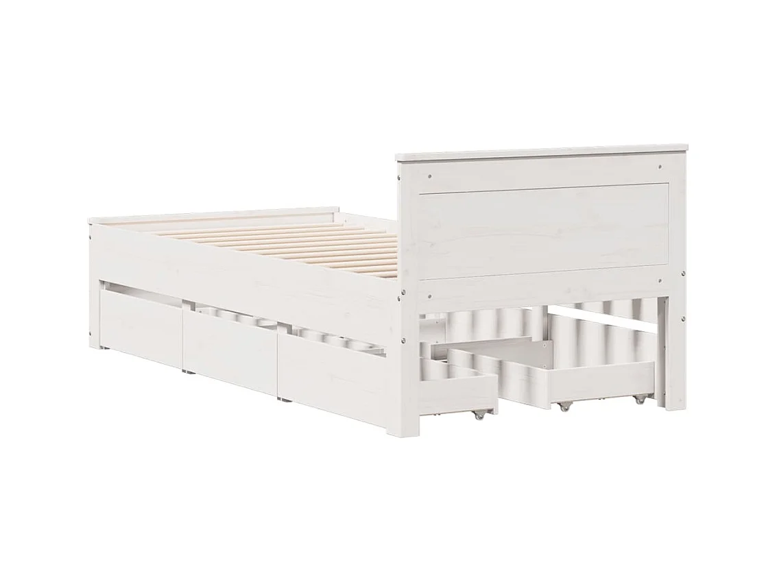 Cadre de lit sans matelas avec tête de lit 90x200cm bois de pin