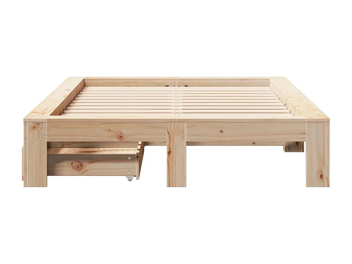 Estructura de cama sin colchón madera maciza de pino 120x190 cm