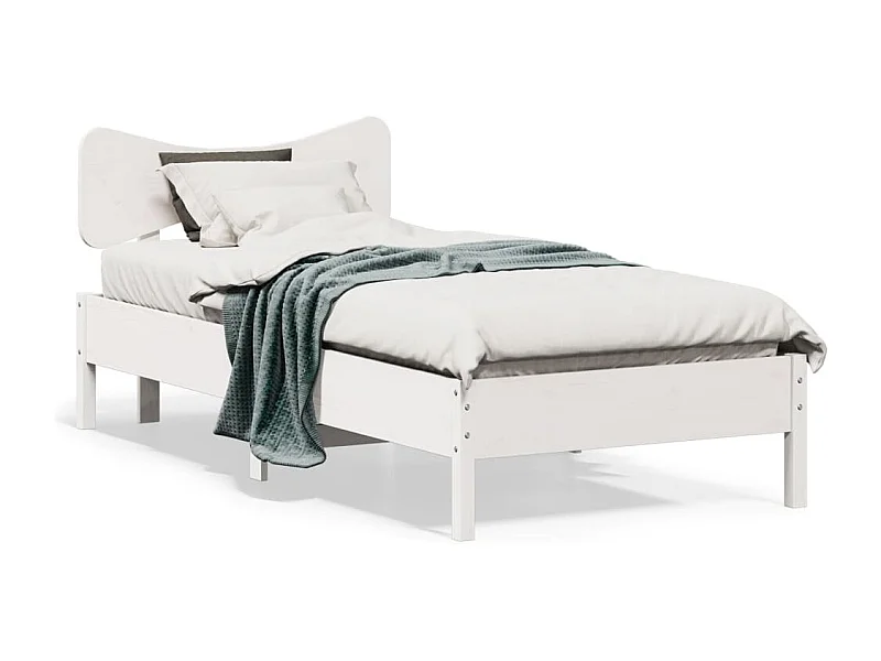Cama sem colchão 100x200 cm madeira de pinho maciça branco