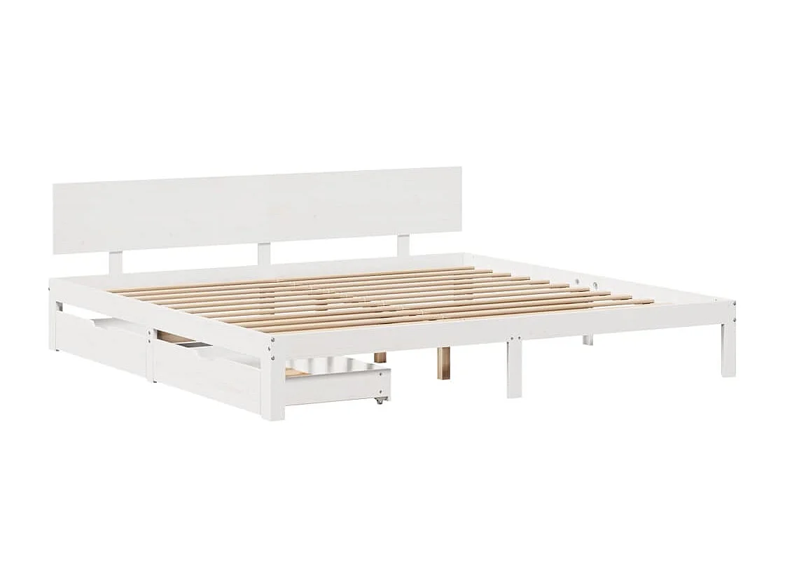 Estructura de cama con cajones madera maciza de pino 200x200 cm
