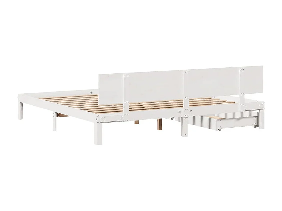 Estructura de cama con cajones madera maciza de pino 200x200 cm