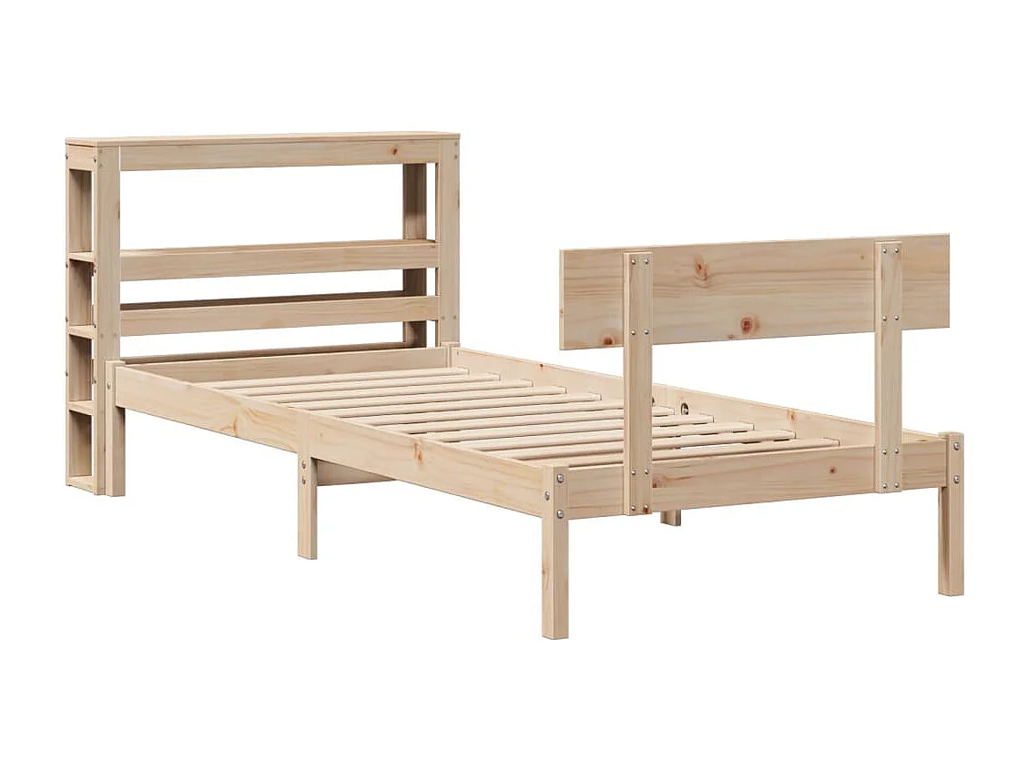 Estructura de cama sin colchón madera maciza de pino 90x200 cm