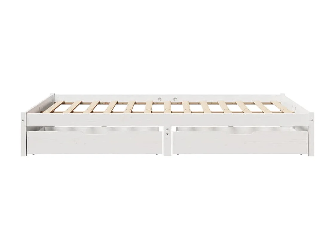 Estructura de cama sin colchón madera de pino blanca 140x190 cm